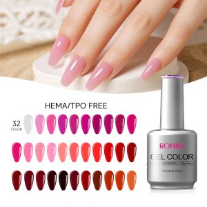 Hema Free High Pigment Black and White Gel Nail Polish Semi Permanent UV Gel Varnish for French Manicure Gel Nails